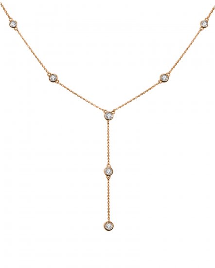 DIAMOND BY THE YARD DANGLE DROP NECKLACE (TN416)